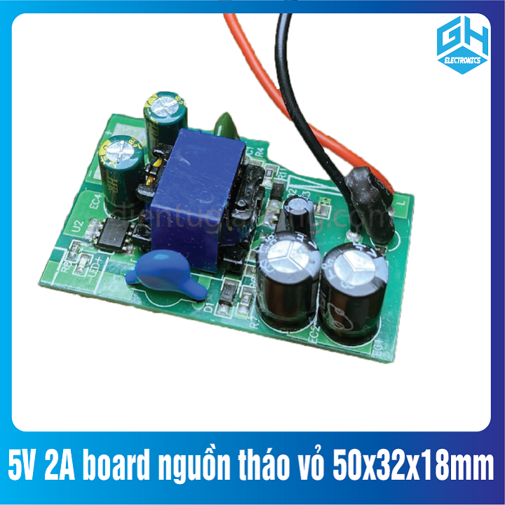5V 2A board nguồn tháo vỏ 50x32x18mm