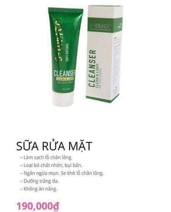 Sữa rửa mặt tinh chất nha đam swhite