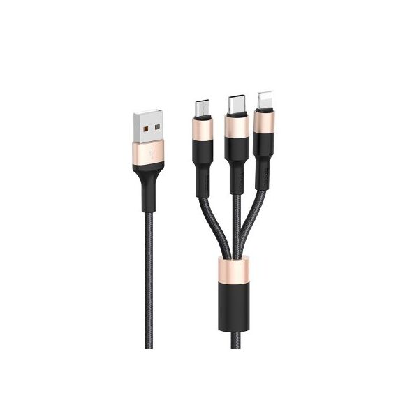 Cáp sạc Hoco X26 3 đầu IP- Micro-Type C dây dù chống đứt