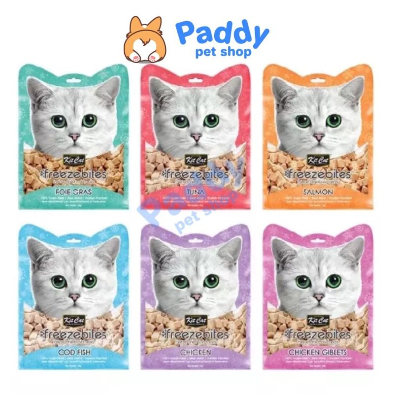Snack Cá & Gà Tươi Sấy Khô Kit Cat Freeze Bites Cho Mèo 15g