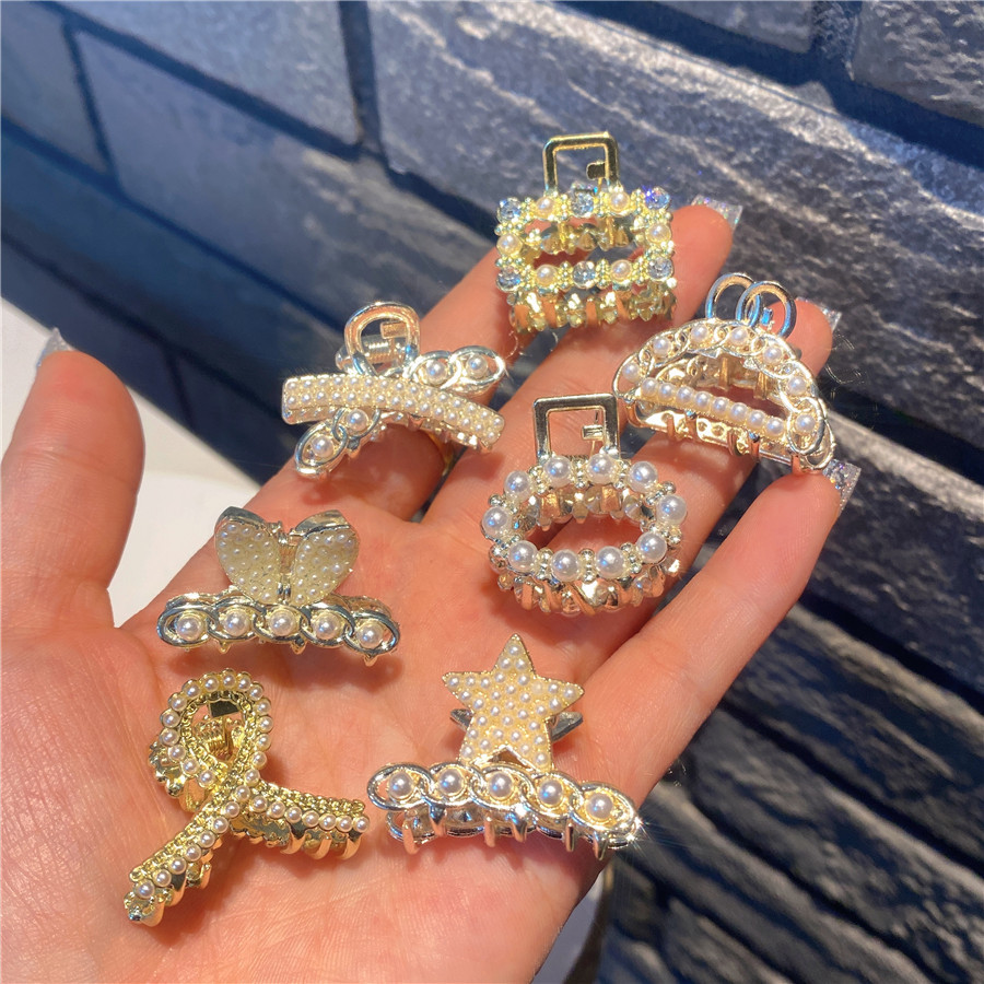 Set 9 Kẹp Tóc Mạ Vàng Đính Ngọc Trai Hàn Quốc