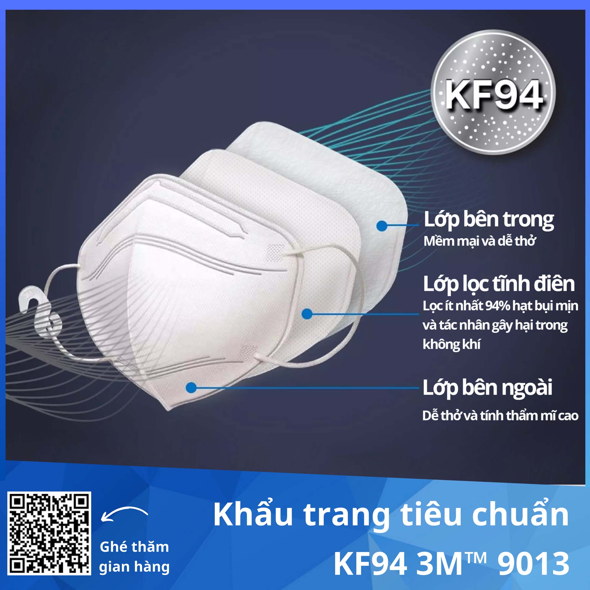 [Combo 4] Khẩu trang 3M 9541 (2 cái) + 3M 9013 (2 cái)