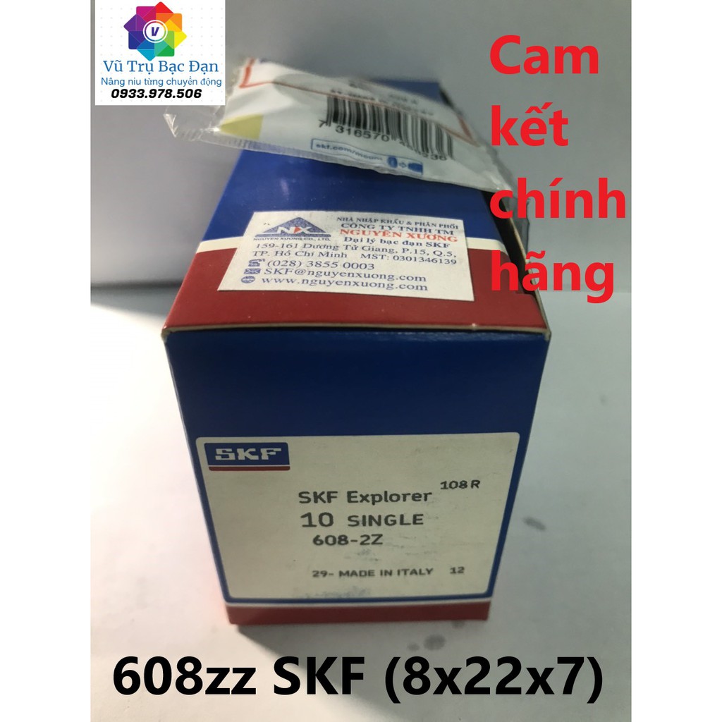 Vòng bi Bạc đạn SKF 608zz chính hãng (8x22x7)