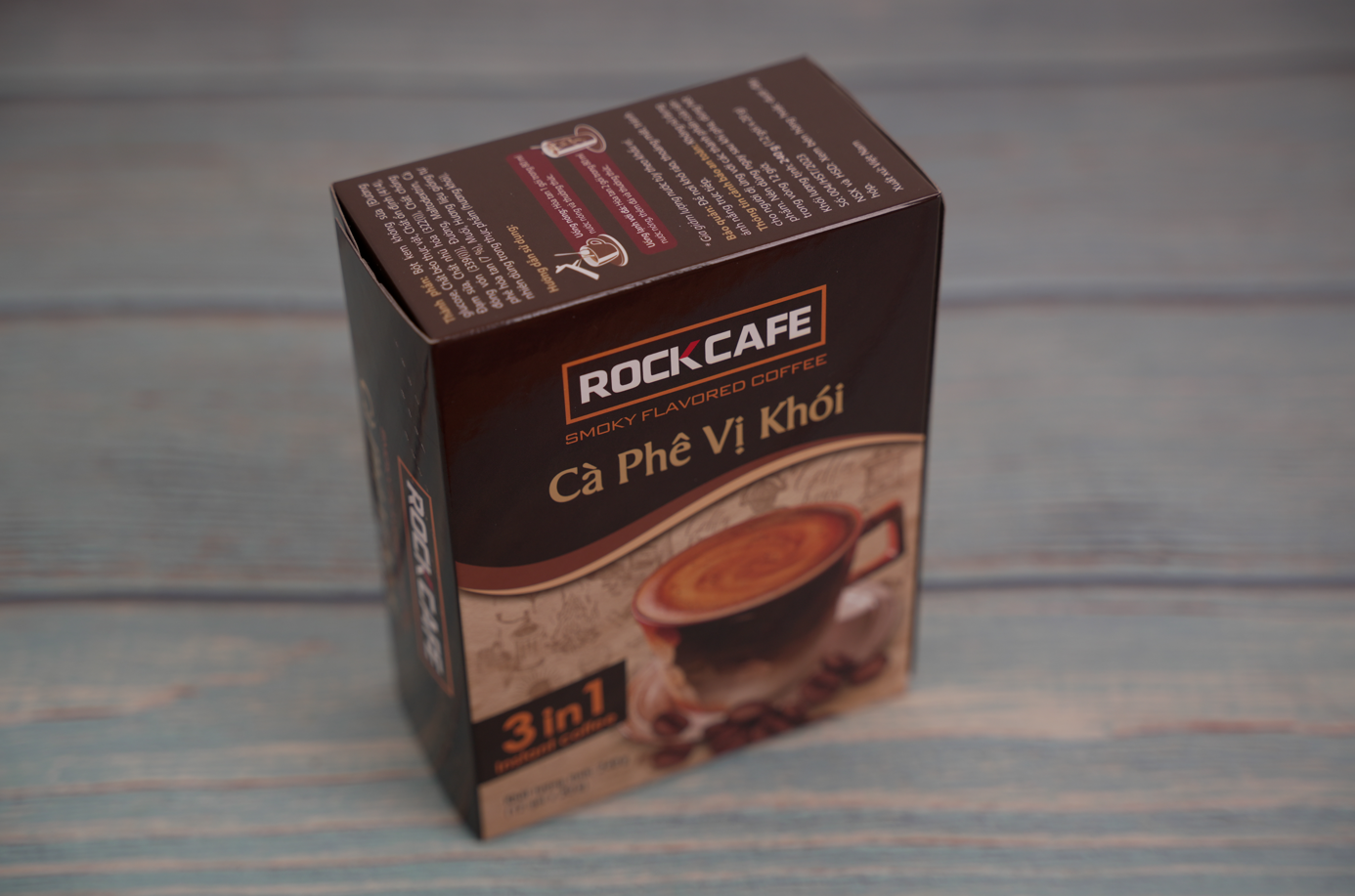 Rockcafe - Smoky Flavored Coffee - 3-in-1 Instant Coffee - Box of 12 Packs X 20Gr - Unique Flavor - Unbeatably Delicious