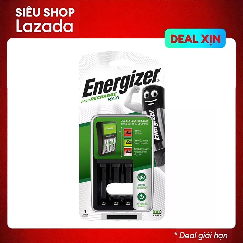 Sạc pin Energizer Charger - Sạc pin AA / AAA có đèn báo tự ngắt sạc