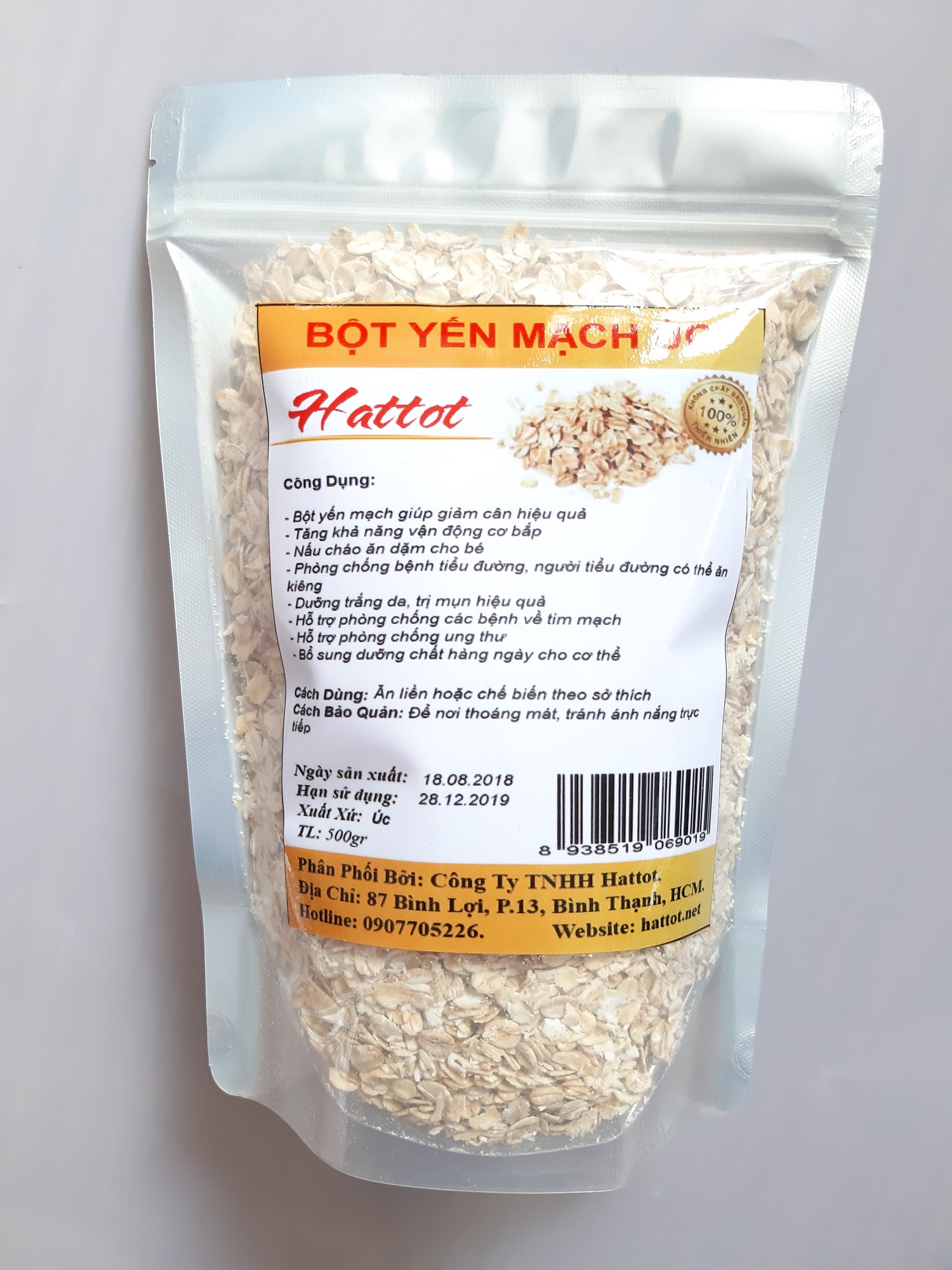 [HCM]Bột Yến Mạch Úc Cán Dẹp Nguyên Chất 2Kg