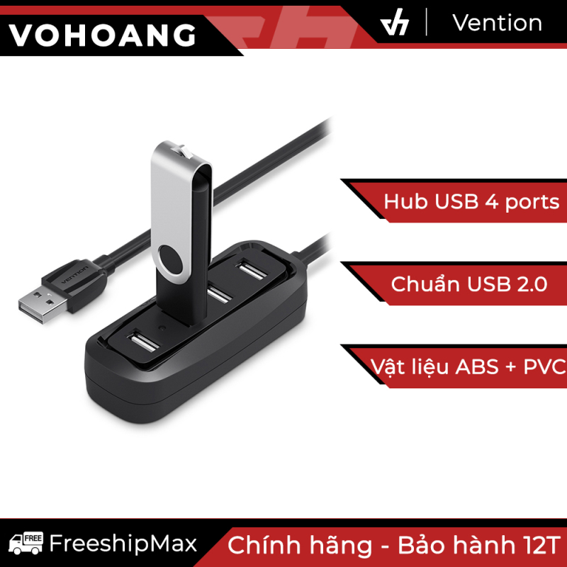 Hub 4 cổng USB 2.0 chính hãng Vention chất lượng cao VAS-J43-B015