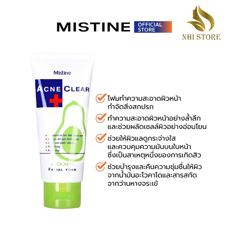 Mistine Acne Clear Facial Foam Thailand – Anti-Acne Cleanser, Oil Control, Moisturizing