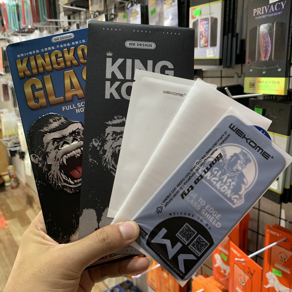 [FULL PHỤ KIỆN HỘP SẮT ] Kính Cường Lực KingKong Chính Hãng Full Màn Hộp Sắt dành cho iphone 7plus 8plus x xr xsmax 11 11pro 11promax