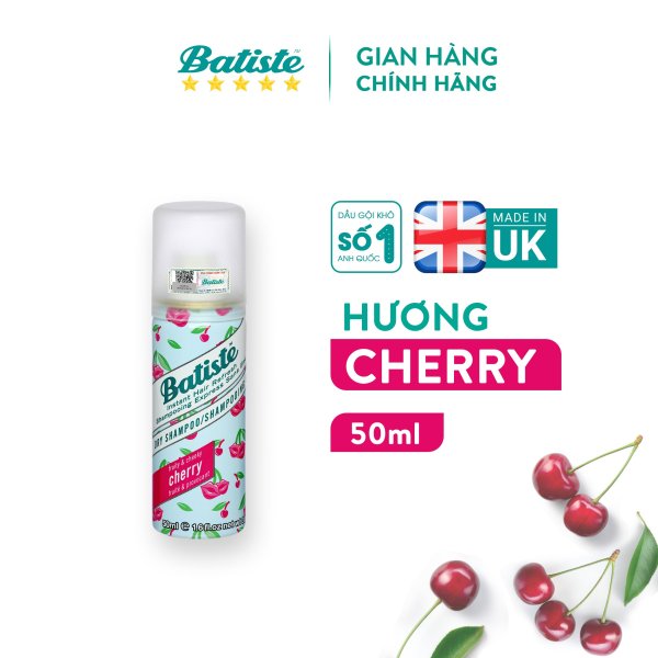 Dầu Gội Khô Hương Anh Đào - Batiste Dry Shampoo Fruity & Cheeky Cherry 50ml