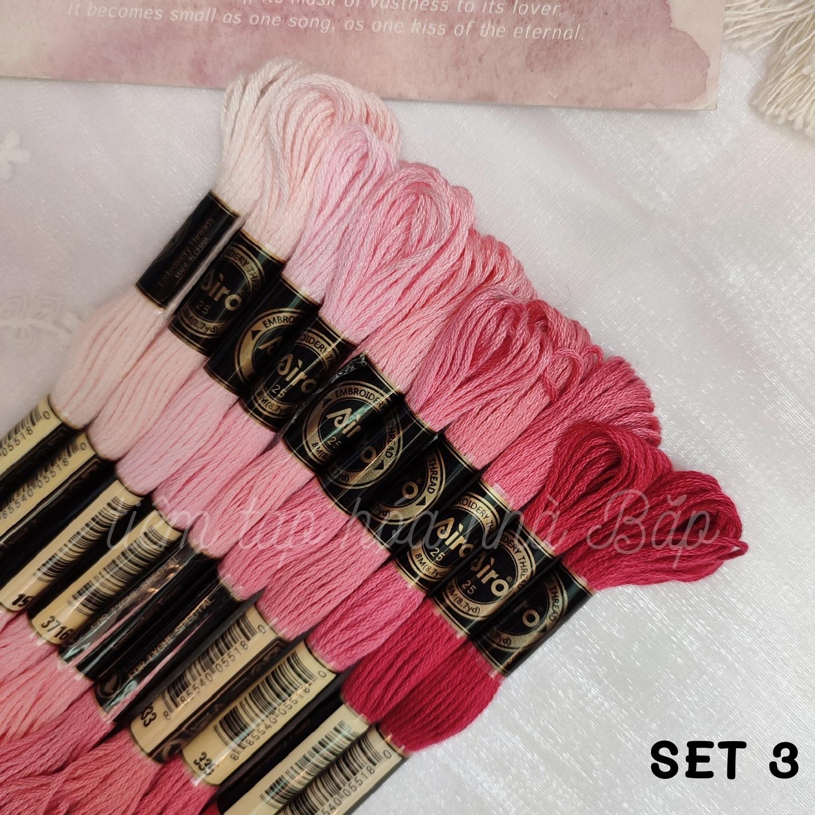 Set Chỉ Airo Tông Hồng Đỏ