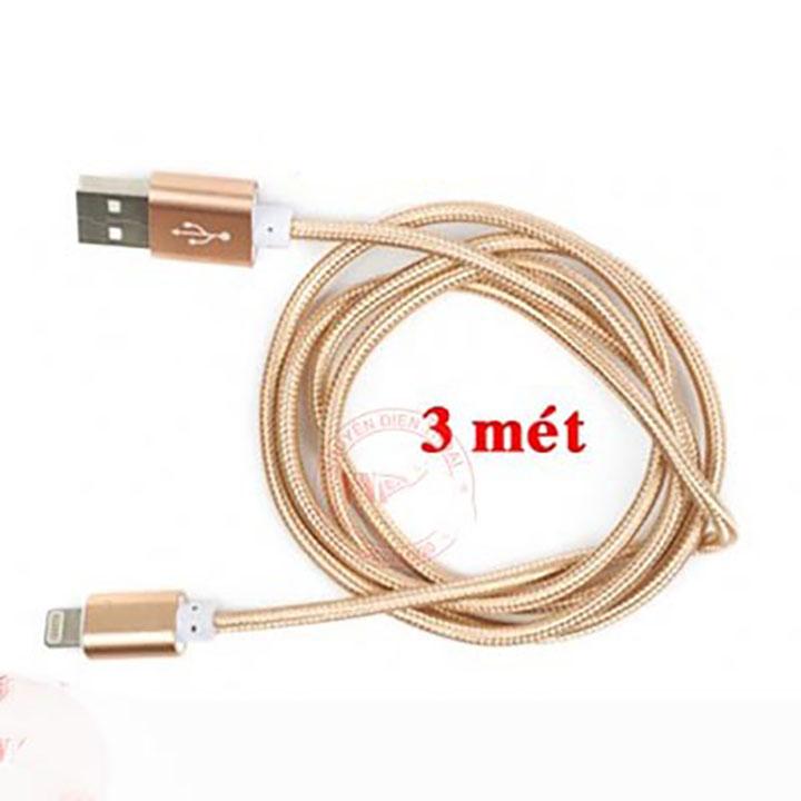 Cáp sạc dây DÙ DÀI 3m cổng Lightning  iPhone