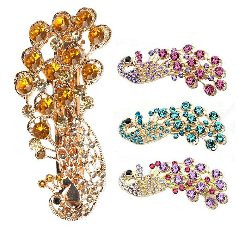 [HCM]Kẹp tóc hình con công đính đá