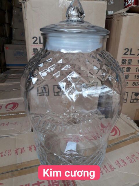 BÌNH NGÂM THỦY TINH CAO CẤP GIÁ RẺ  ( bình mẫu kim cương 10l KHÔNG VAN )