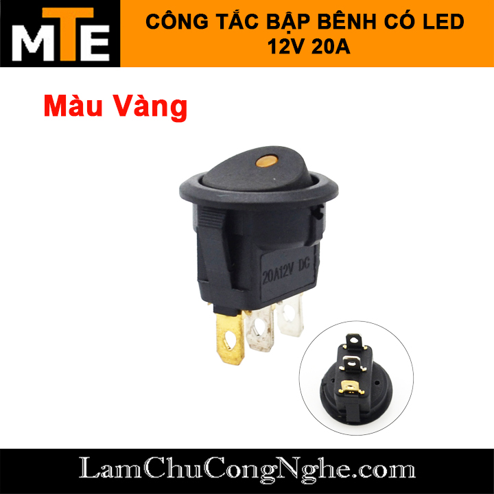 Công tắc bập bênh có đèn led ON/OFF 3 chân 12V 20a
