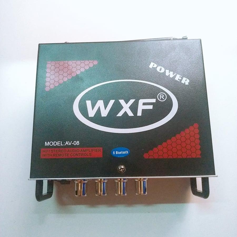 Âm Ly karaoke Bluetooth Amly Xe Hơi 2 MIC AV-08BT