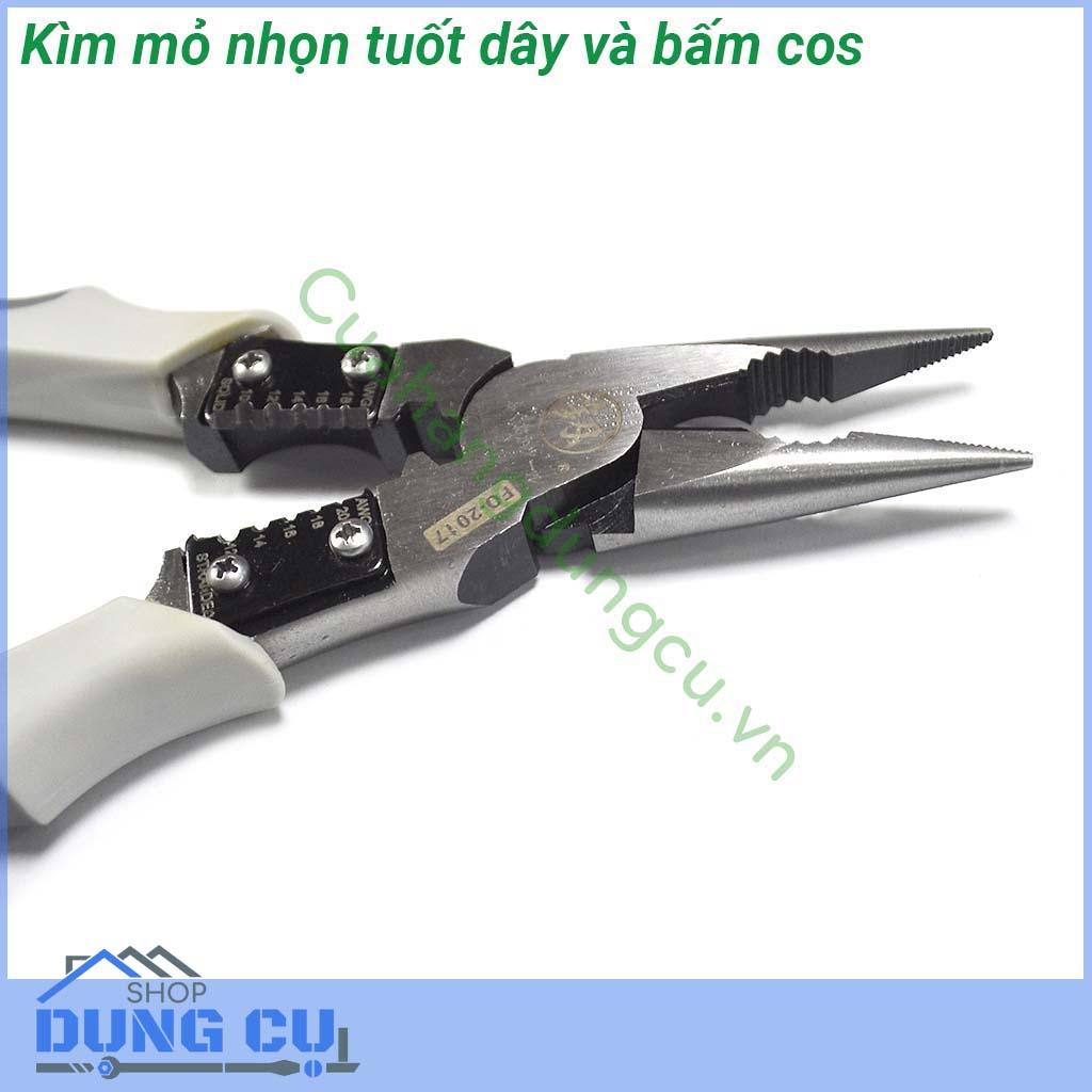 Kìm mỏ nhọn tuốt dây bấm cos
