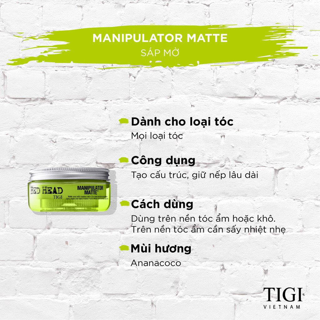 [Tigi] Sáp vuốt tóc TIGI Bed Head Manipulator Texture 58gram