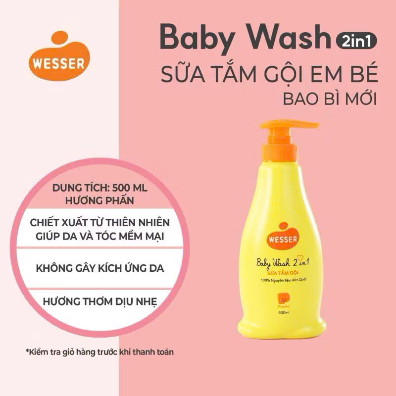 SỮA TẮM GỘI EM BÉ WESSER 500 ml
