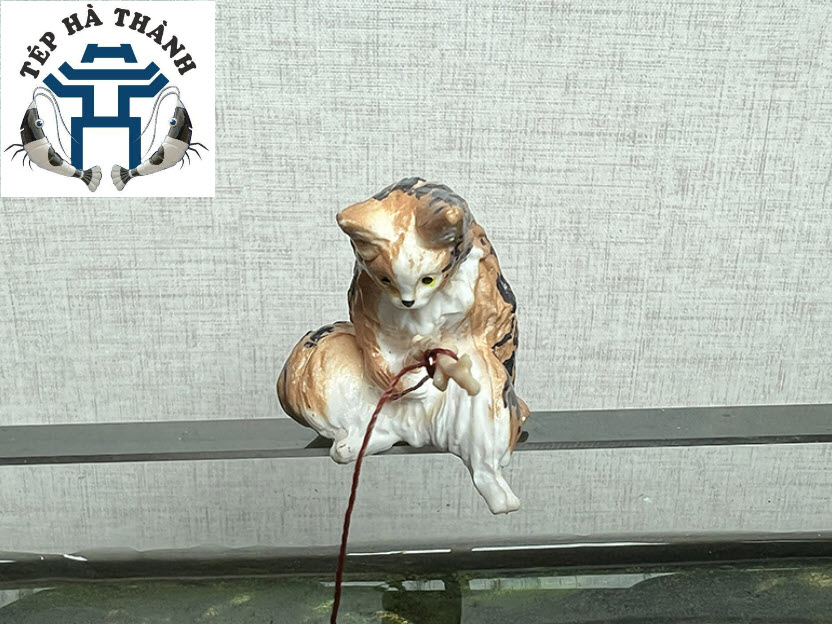 [Hoàn Tiền 10%] Mô Hình Mèo Câu Cá Trang Trí Bể Cá Cảnh, Bể Thủy Sinh