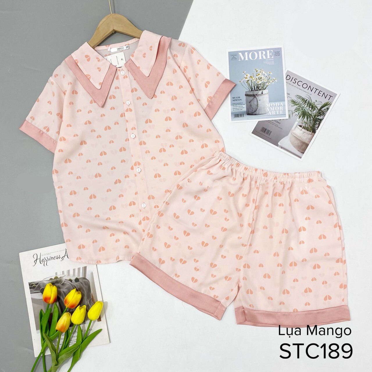 Pijama lụa đùi ❤️lụa mango phối hàn❤️mềm mịn thoáng mát❤️phối cổ 2 lớp độc đẹp❤️co giãn nhẹ❤️full size