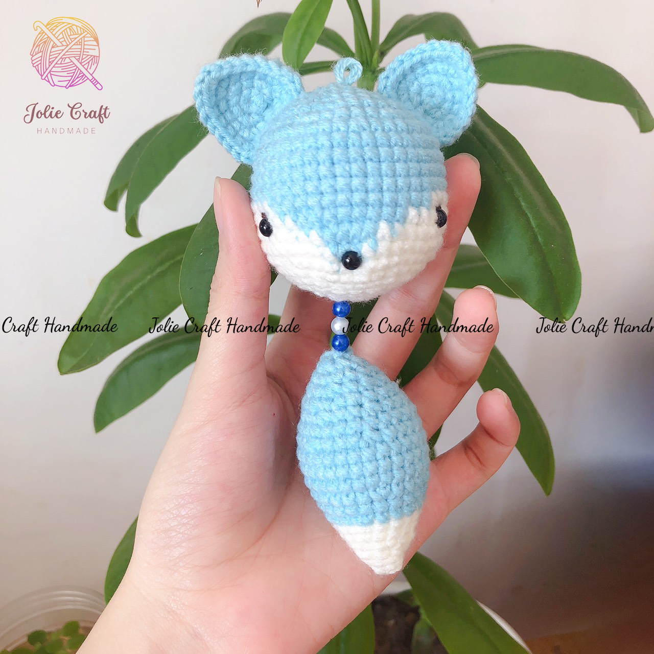 Móc khóa đan len hồ ly xinh xắn