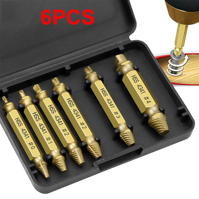 GnR40lil Bộ 6 mũi khoan vặn vít bị hư hỏng dụng cụ tháo bu lông vít bị hỏng