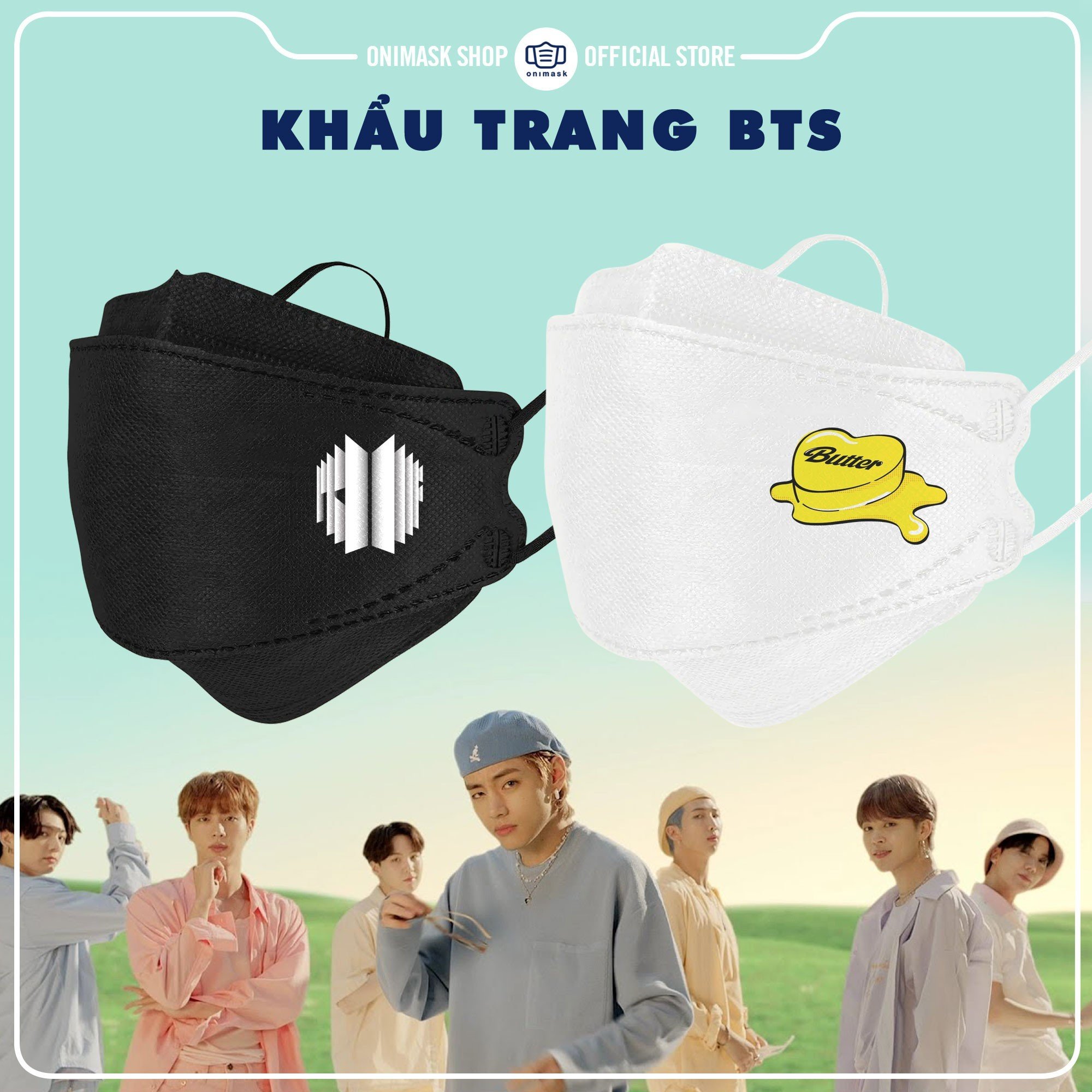 Khẩu trang kf94 bts bt21 kpop
