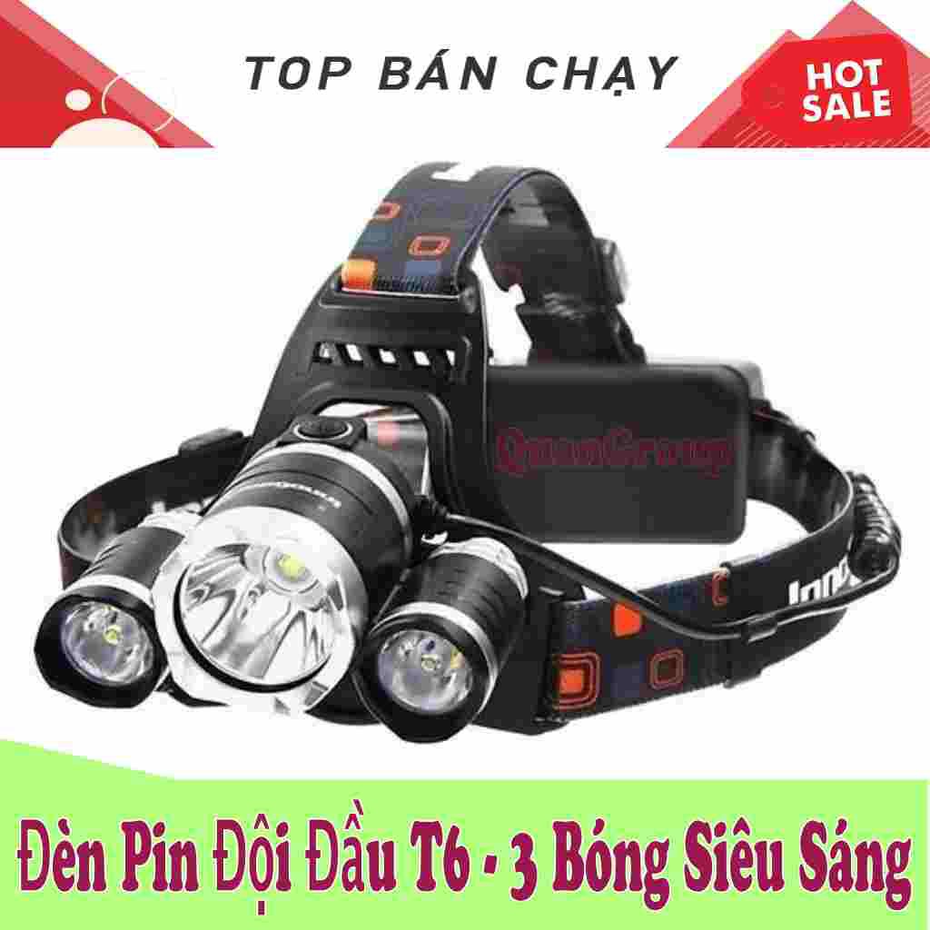 Đèn bin đội đầu  đèn đi phượt tiện dụng  Đèn đeo bắt ếch Chế độ sáng4 chế độ (1 LED - 2 LED - 3 LED - Chớp) kèm 2 pin sạc và 1 cốc sạc 2022