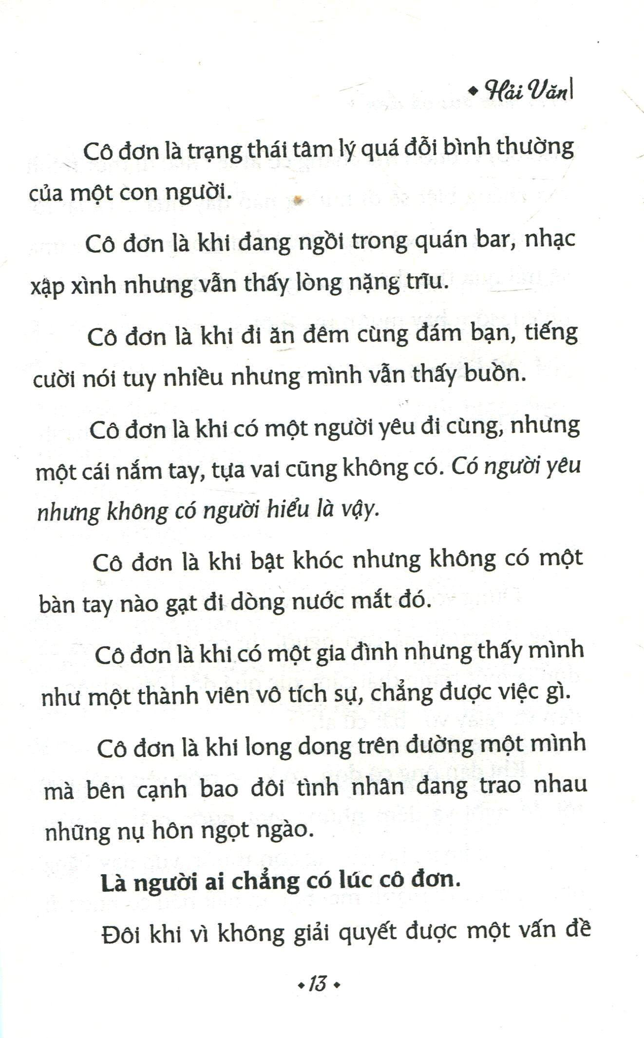Ăn Nằm Với Cô Đơn (Hải Văn)