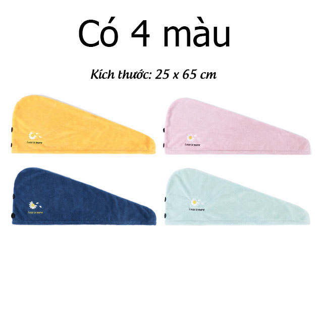 APPA STORE Khăn Mũ Quấn Tóc Khô Siêu Tốc Hình Hoa Cúc