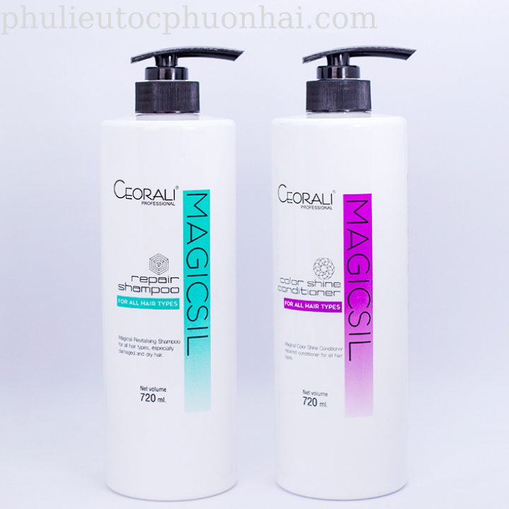Dầu Gội & Xả Ceorali Magicsil 720ml - Phục Hồi Tóc Chuyên Sâu, Tăng Cường Độ Bóng Mượt
