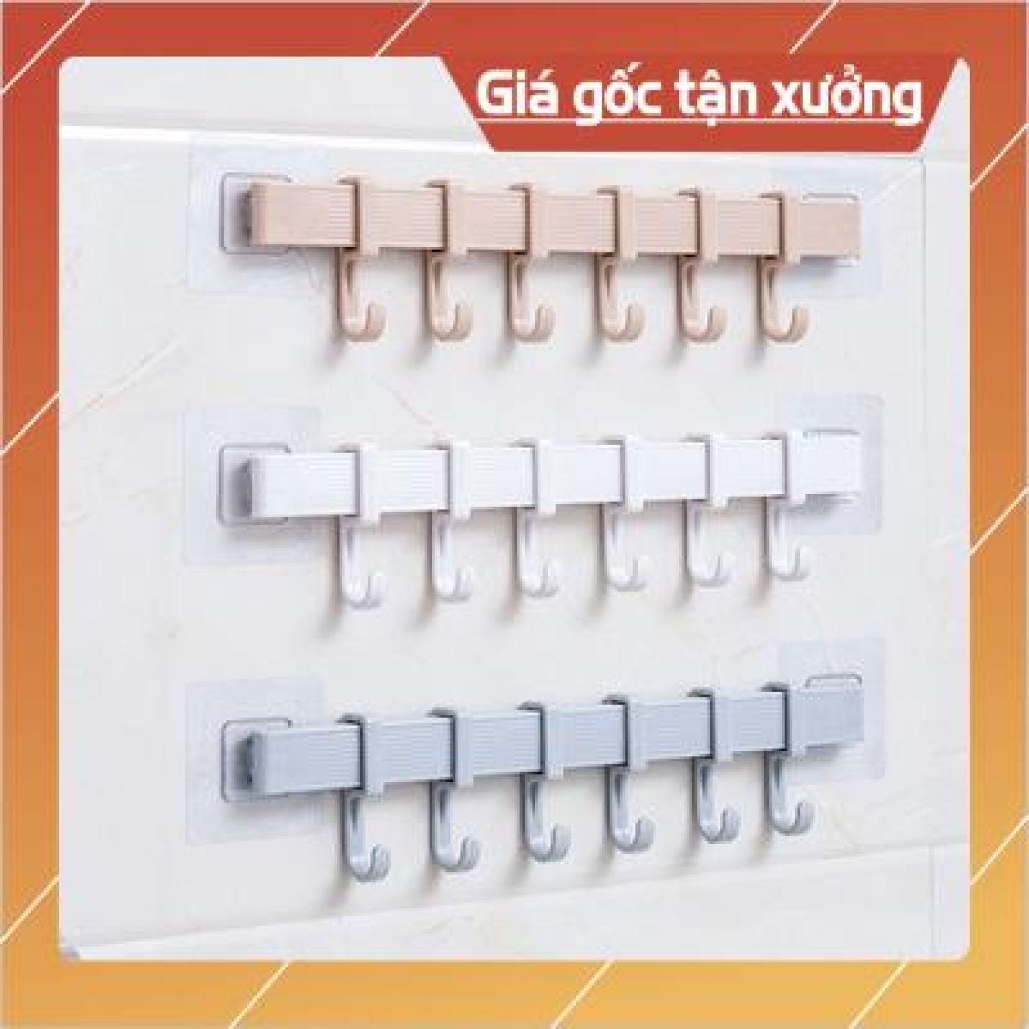 Thanh Treo Đồ 6 Móc Dán Tường Siêu Đẹp Chắc Chắn