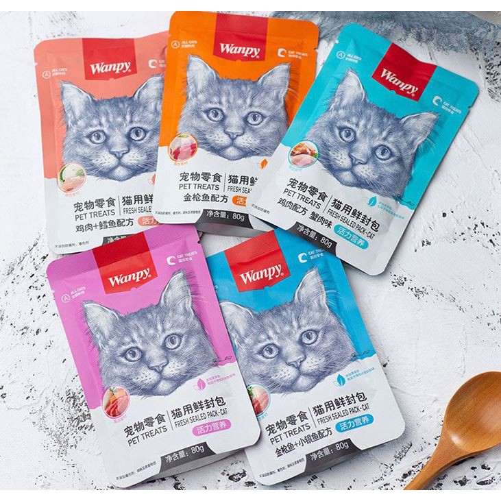 Pate cho mèo cao cấp Wanpy gói 85g