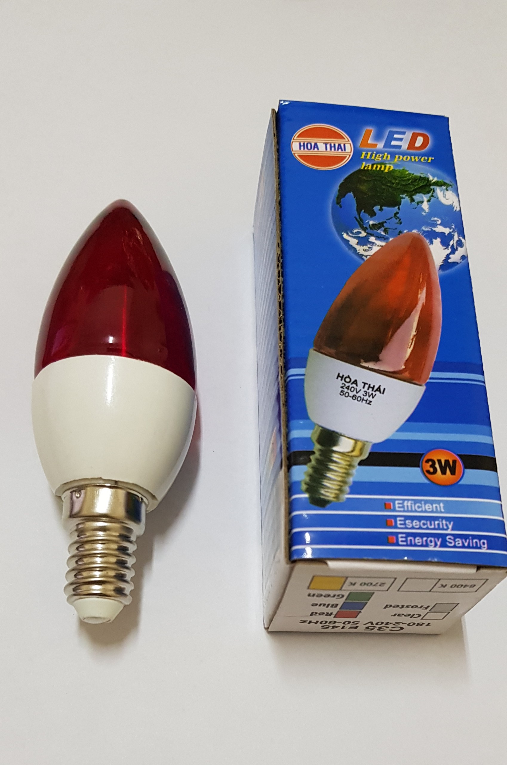 [HCM]Bóng Led nến 3W- màu đỏ