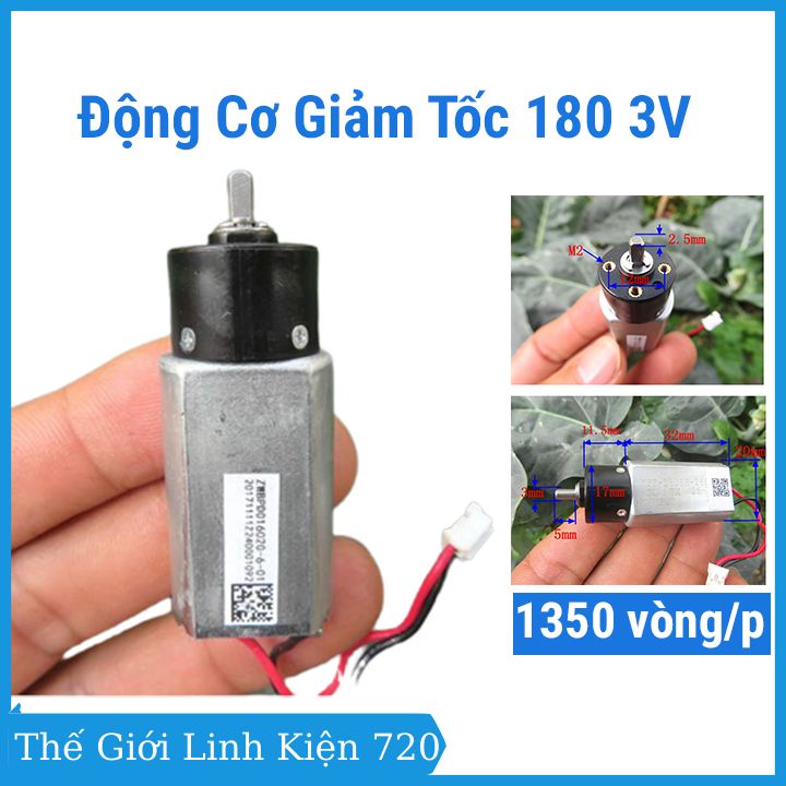 Động cơ giảm tốc 180 3v tốc độ motor 1350 vòng/phút