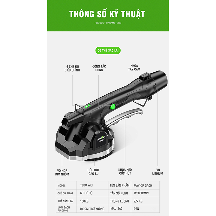 Máy Ốp Lát Gạch Cầm Tay TeboWei
