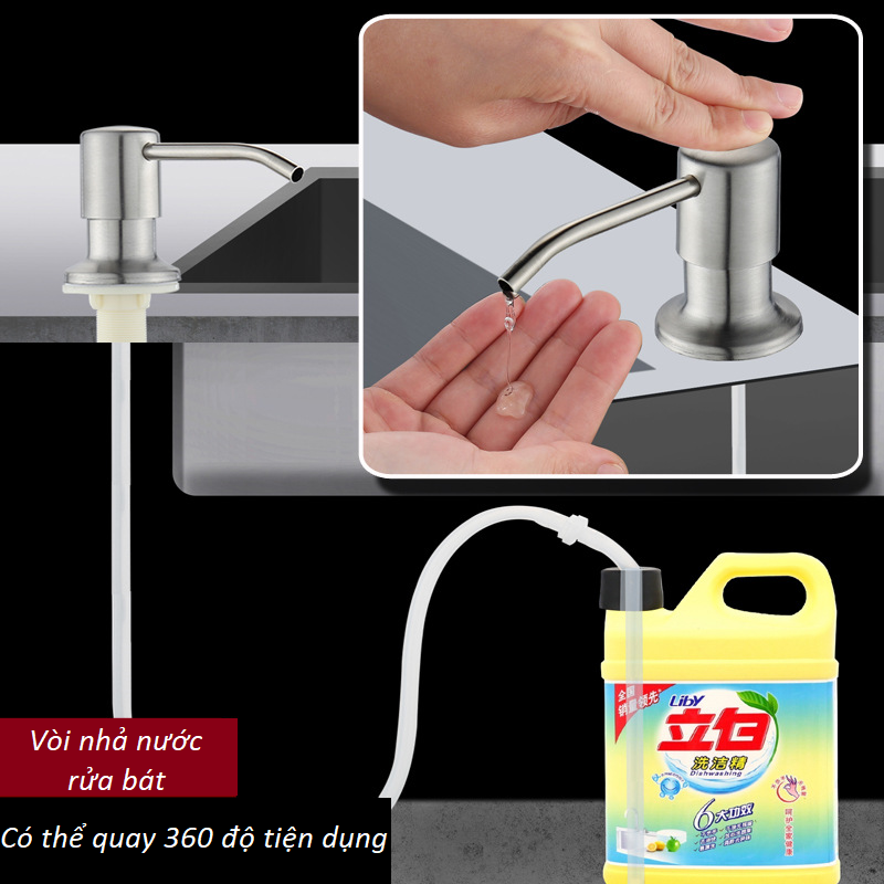 Vòi dẫn nước nước rửa chén inox 304 gắn bồn rửa bát