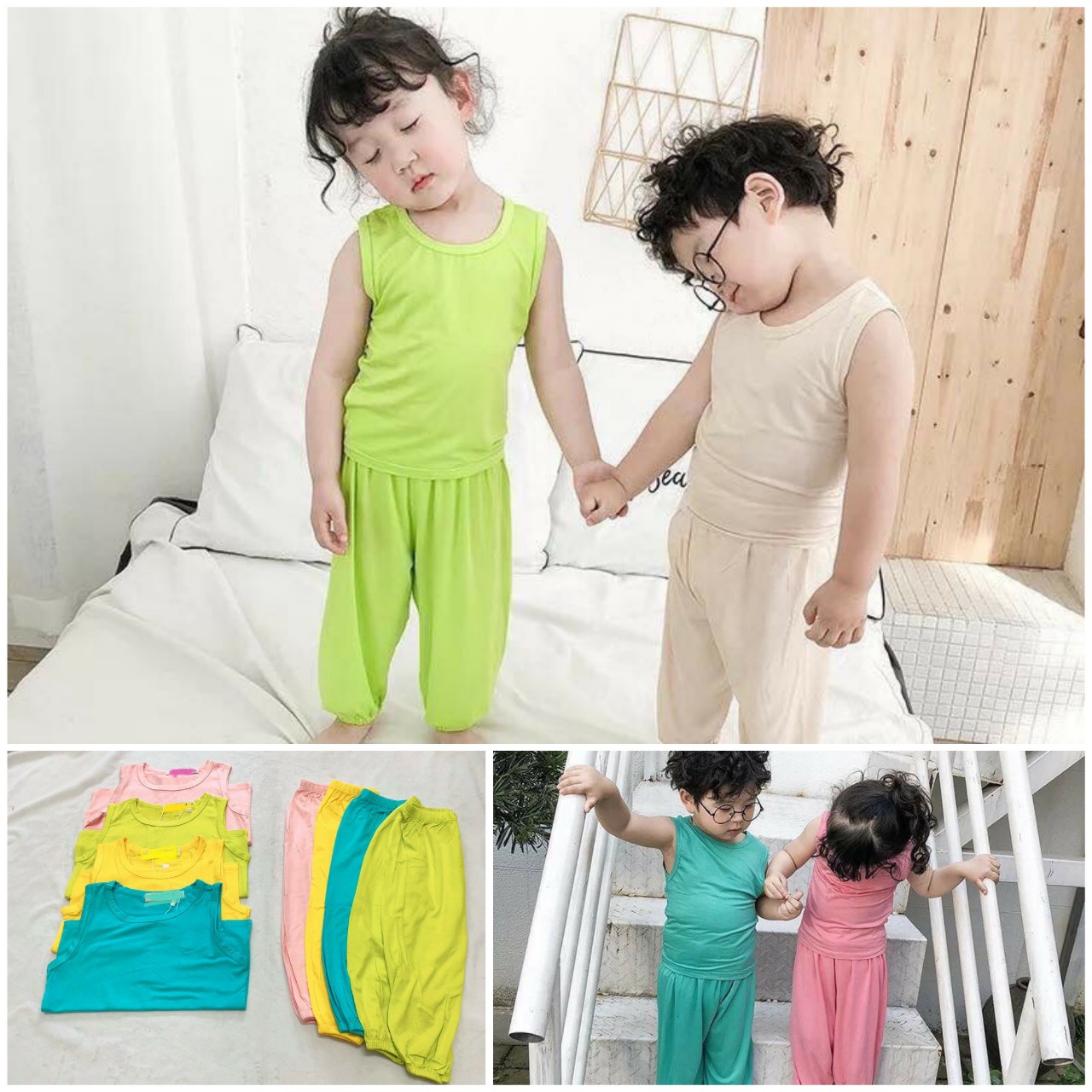 COMBO 2 BỘ ALIBABA THẦN THÁNH CHẤT THUN LẠNH CHO BÉ
