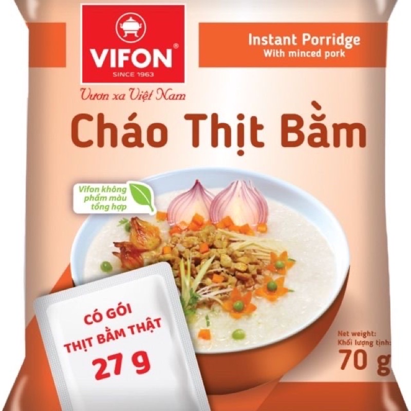 Cháo Thịt Vifon Có Gói Thịt Thật 70g
