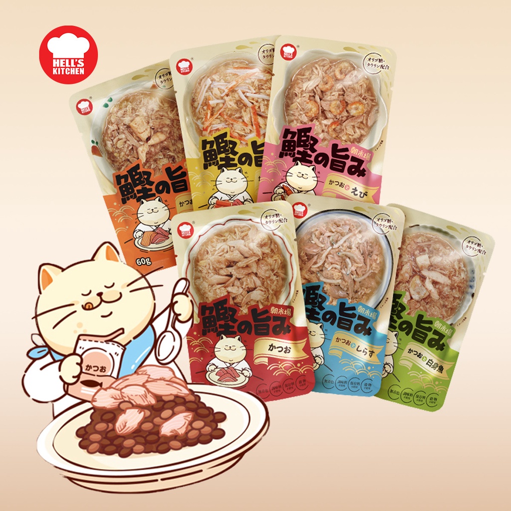 PATE MÈO HELL'S KITCHEN NHẬT BẢN CAO CẤP THƯỢNG HẠNG GÓI 60G