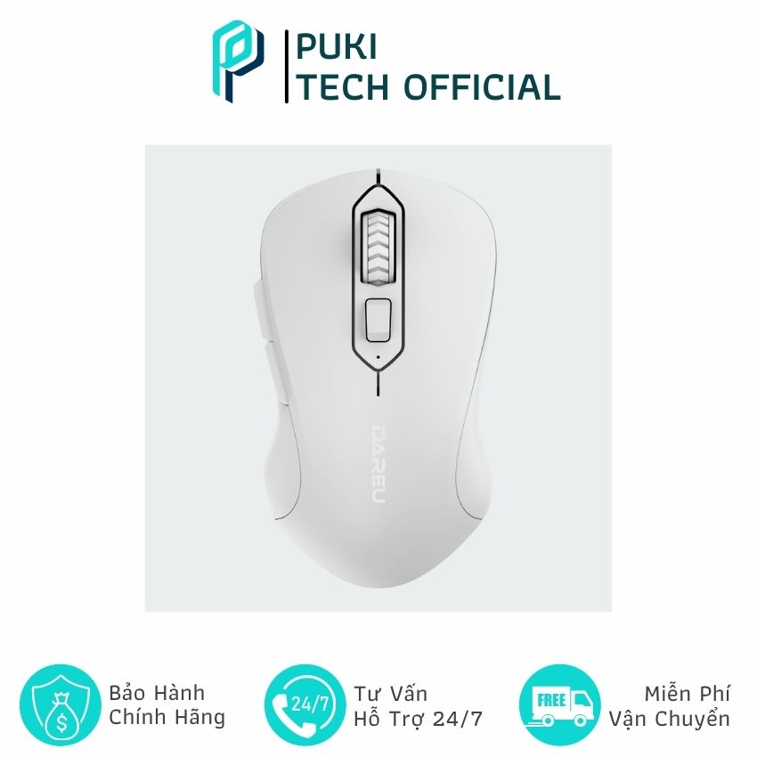 Chuột không dây DareU LM115G -PUKI Tech Official- PUKI191 Thiết Kế Nhỏ Gọn, Giảm Ồn, Dễ Cầm Dễ Di Chuyển, Độ Nhạy Cao, Chuột Chuyên Văn Phòng, Chơi Game, Dùng Cho Máy Tính/ PC/ Laptop