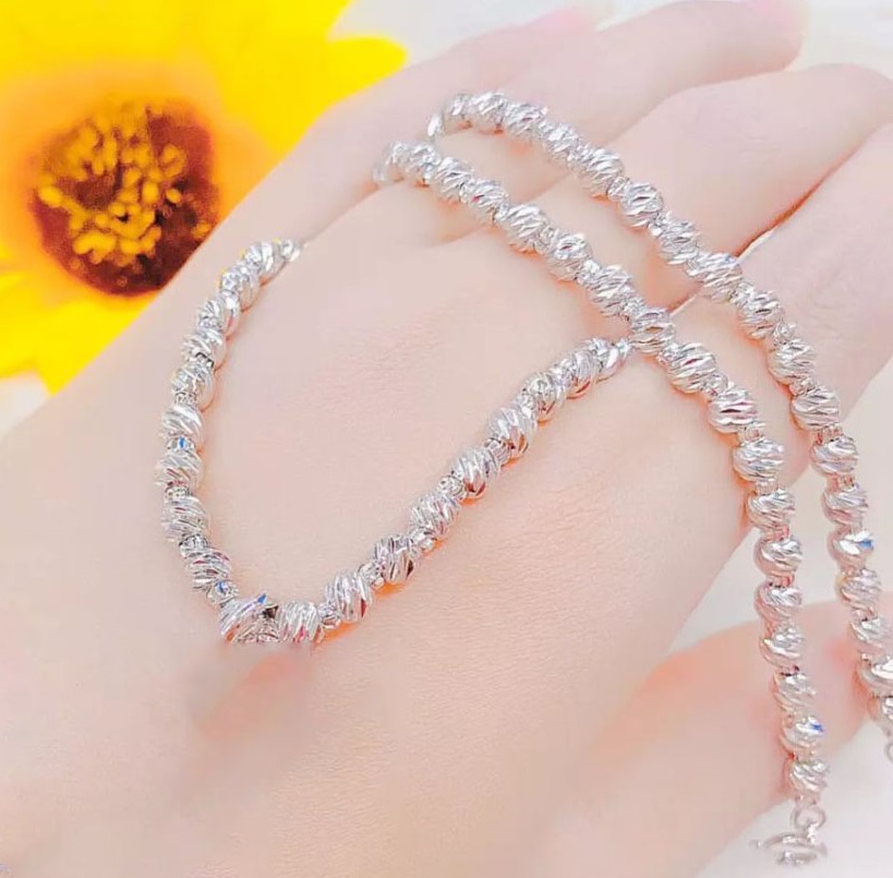 Dây Chuyền Nữ Mạ Bạch Kim Bi Trắng Mẫu D041121 - - day chuyen cap dep , cac mau day chuyen dep , nhung soi day chuyen dep , day chuyen trang suc dep , mat day chuyen