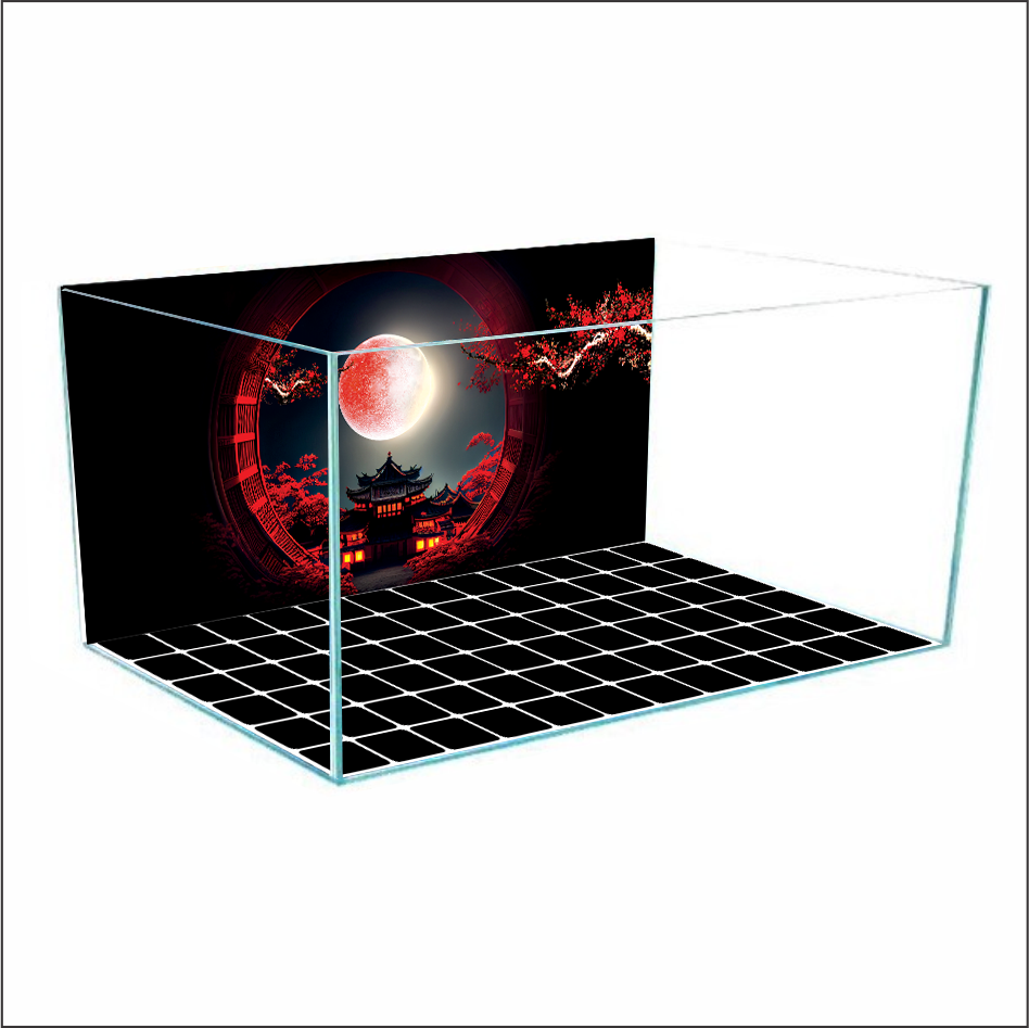 tranh 3d dán hồ cá DECAL VIP- IN THEO KÍCH THƯỚC HỒ