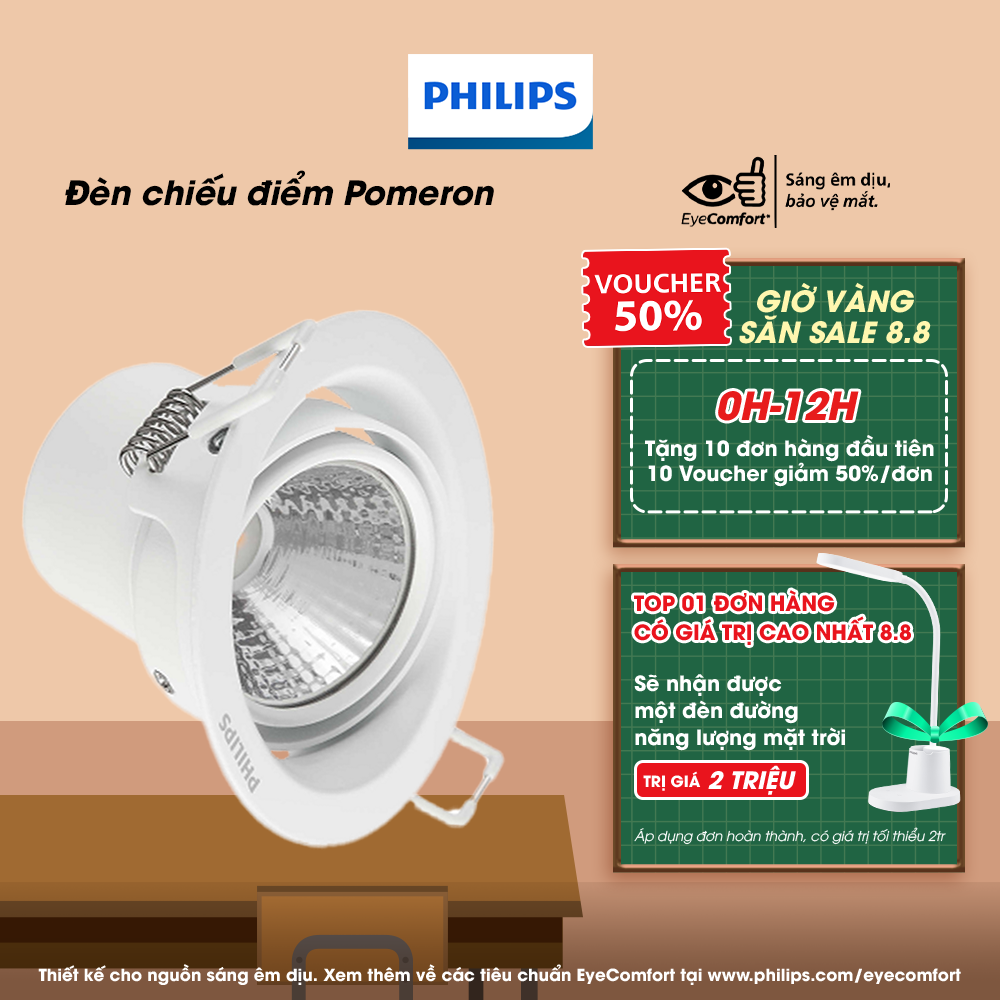 Đèn chiếu điểm PHILIPS POMERON 070 5W vỏ trắng (Trung tính) - Đèn rọi