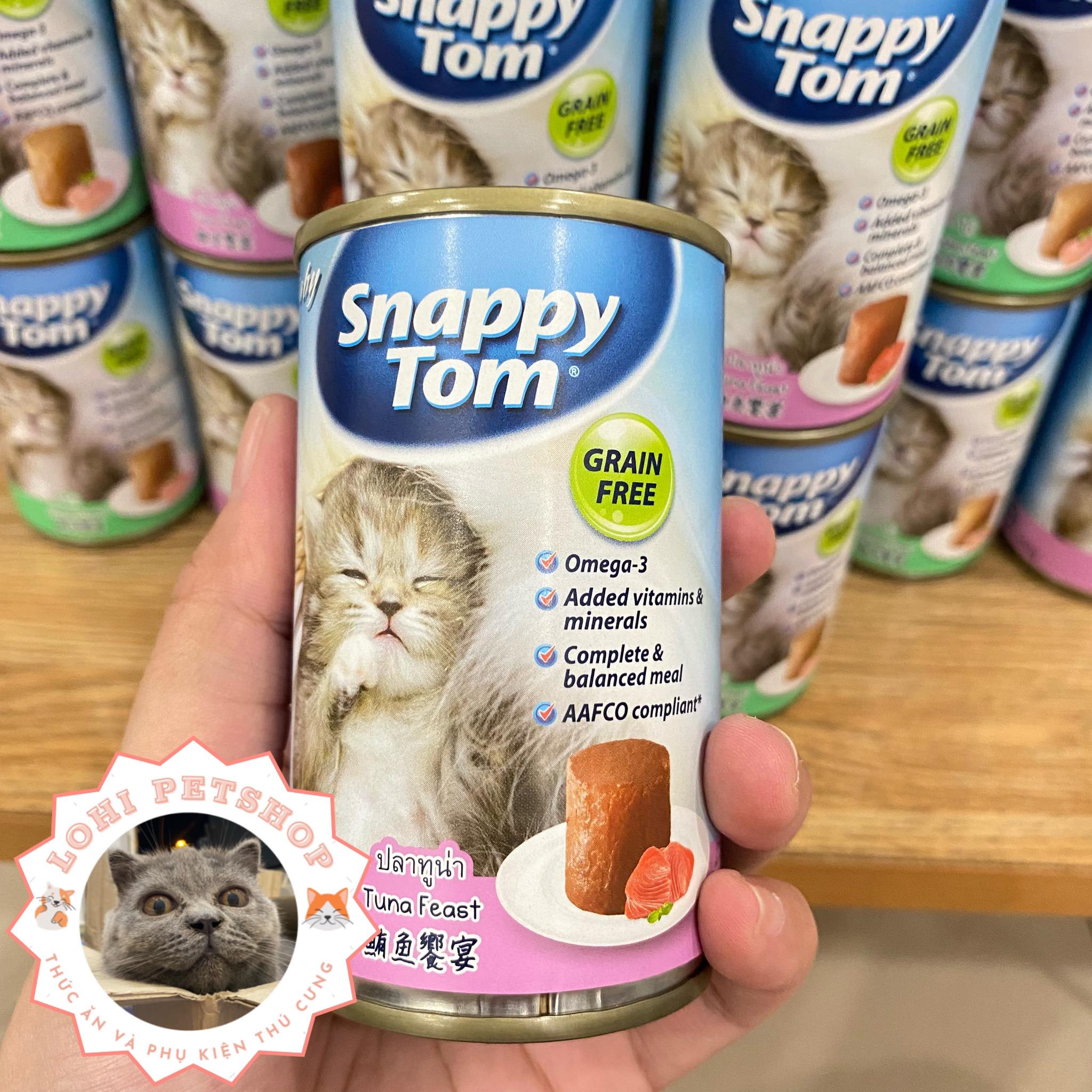 Thức ăn pate Snappy tom mèo con lon 150gr