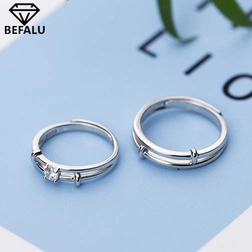 Nhẫn Đôi Bạc 925 Kiểu Hàn Quốc N26-27 Freesize- BEFALU