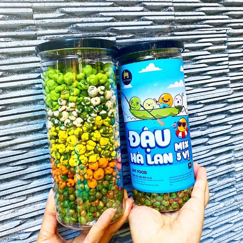 Đậu hà lan sấy mix 5 vị 49k/ 1 lọ 450gr