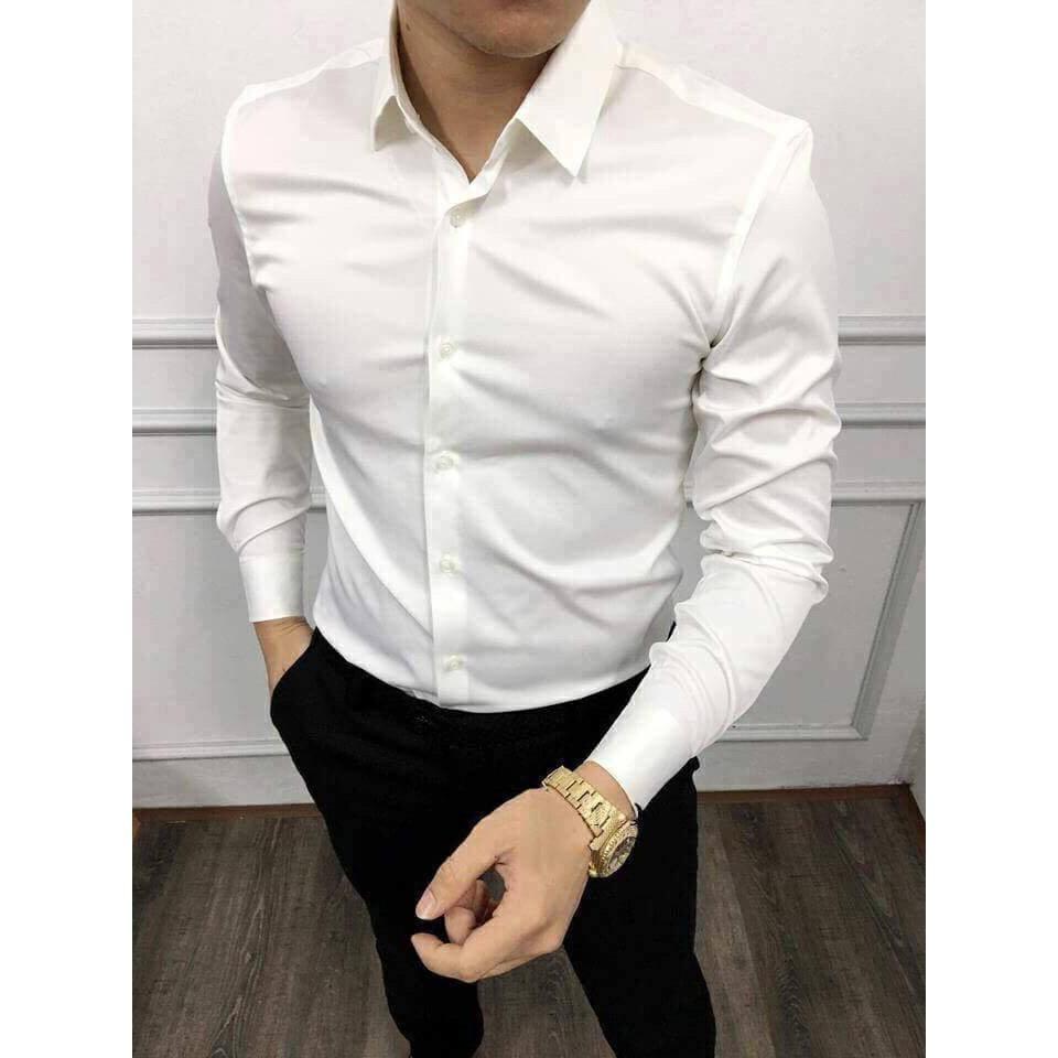 Áo sơ mi nam vải lụa nến Thái cao cấp