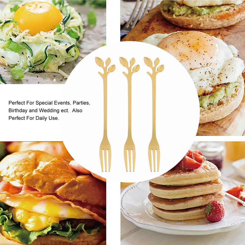 Dessert Spoon and Fork Set Cake Fork Coffee Spoon Creative Fruit Fork Stainless Steel